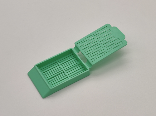 [GEN-GS-1091G] plastic biopsy tissue cassettes with removable lid 30 angled face large writing area green 